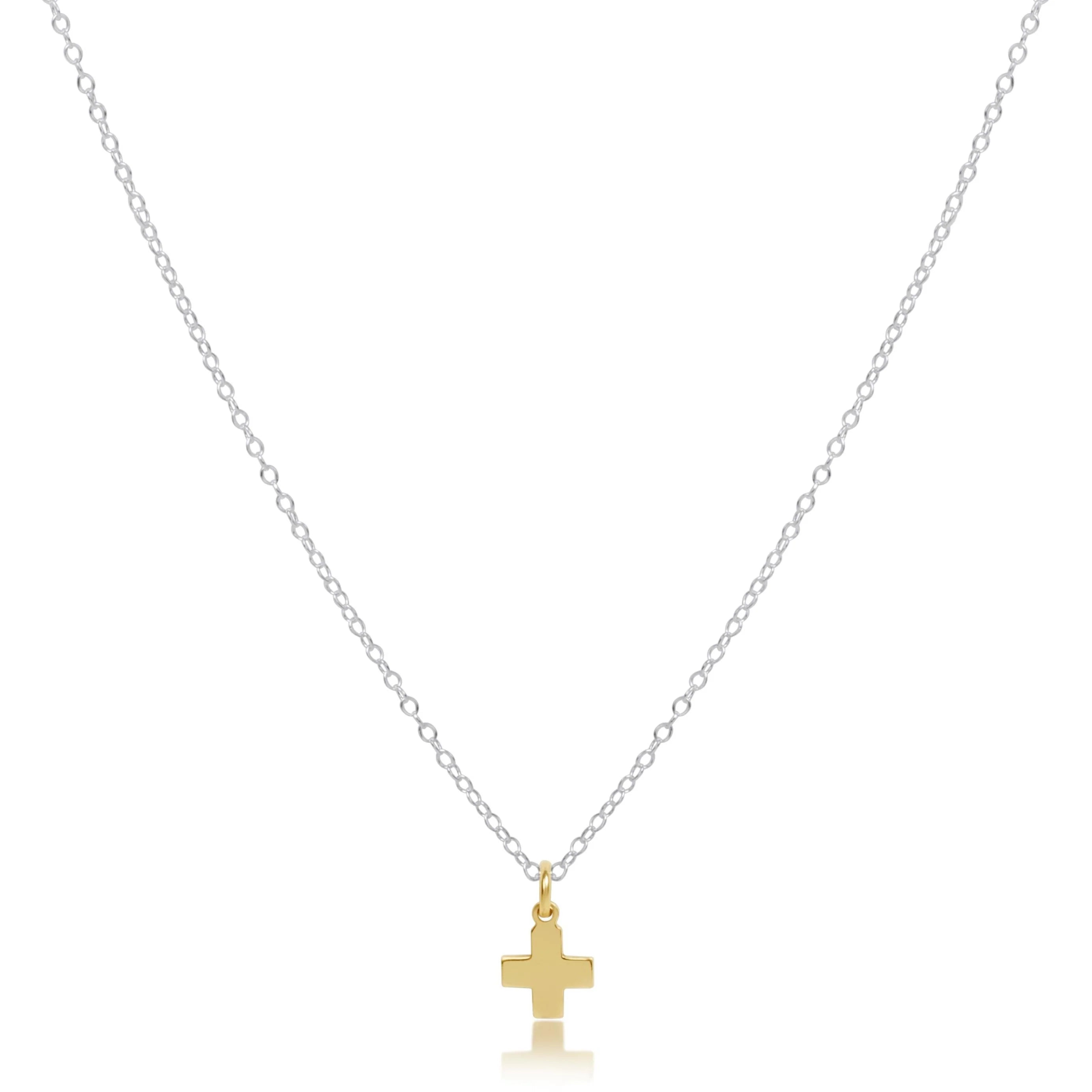 Signature Mixed Metal Cross Charm Necklace
