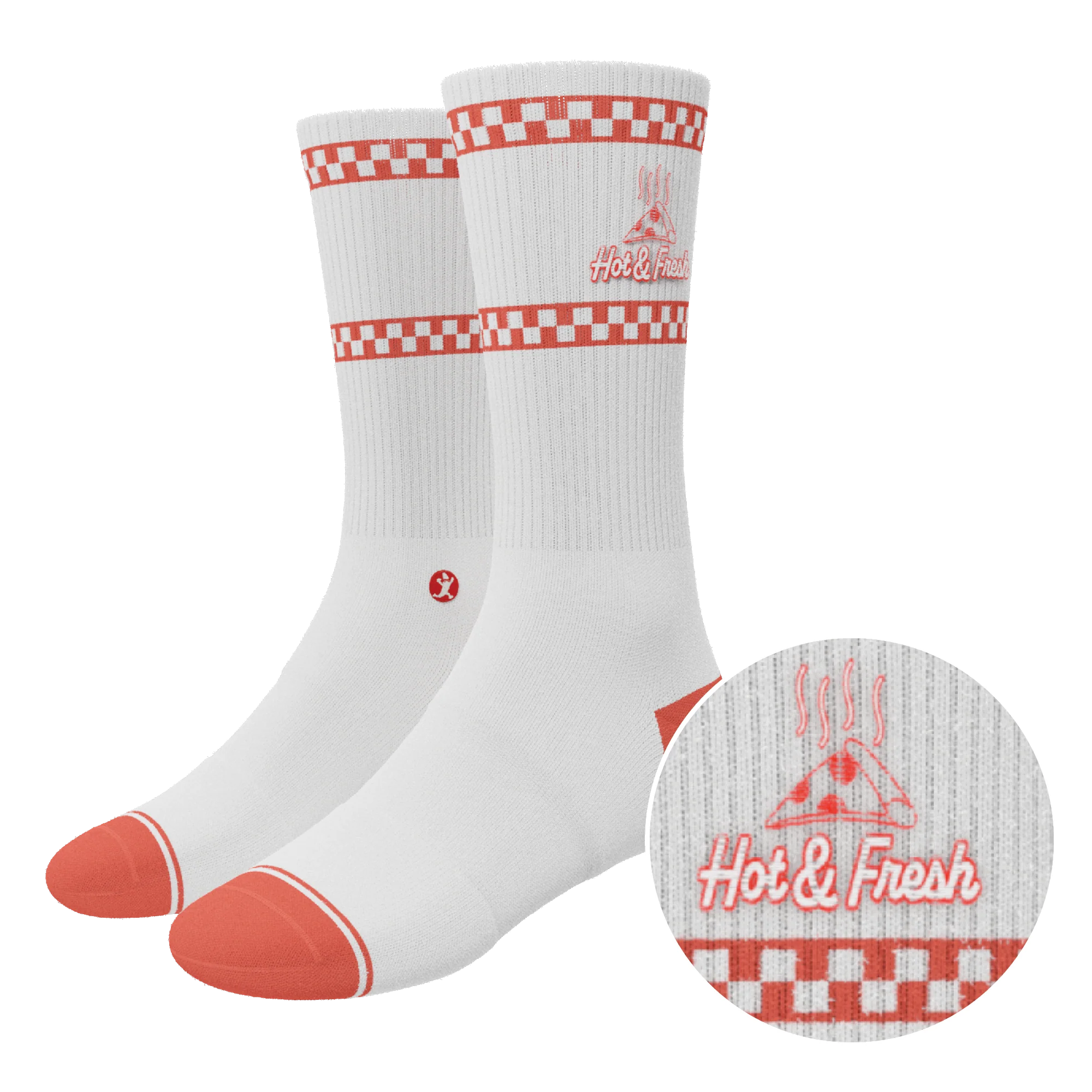 The Hot & Fresh | Pizza Box Heel Hammock Crew Socks