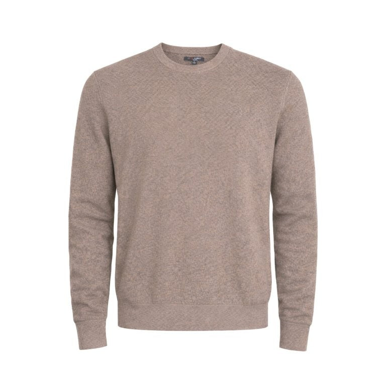 Cotton Cashmere Tuck Stitch Crew