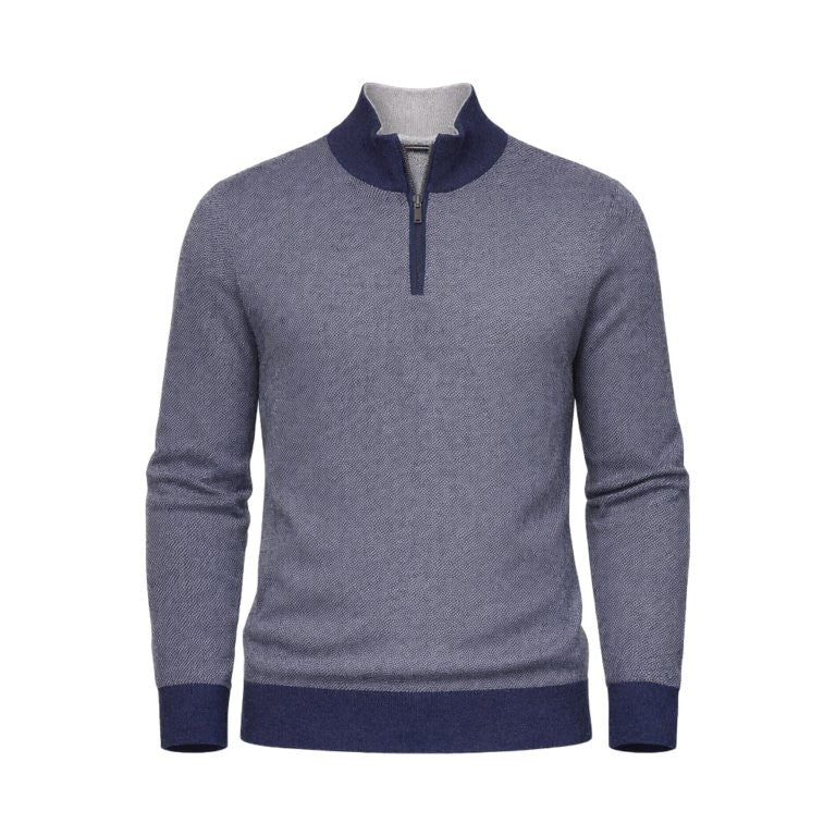 Cotton Cashmere Textured 1/4 Zipo
