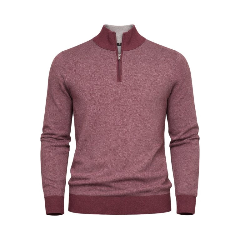 Cotton Cashmere Textured 1/4 Zipo