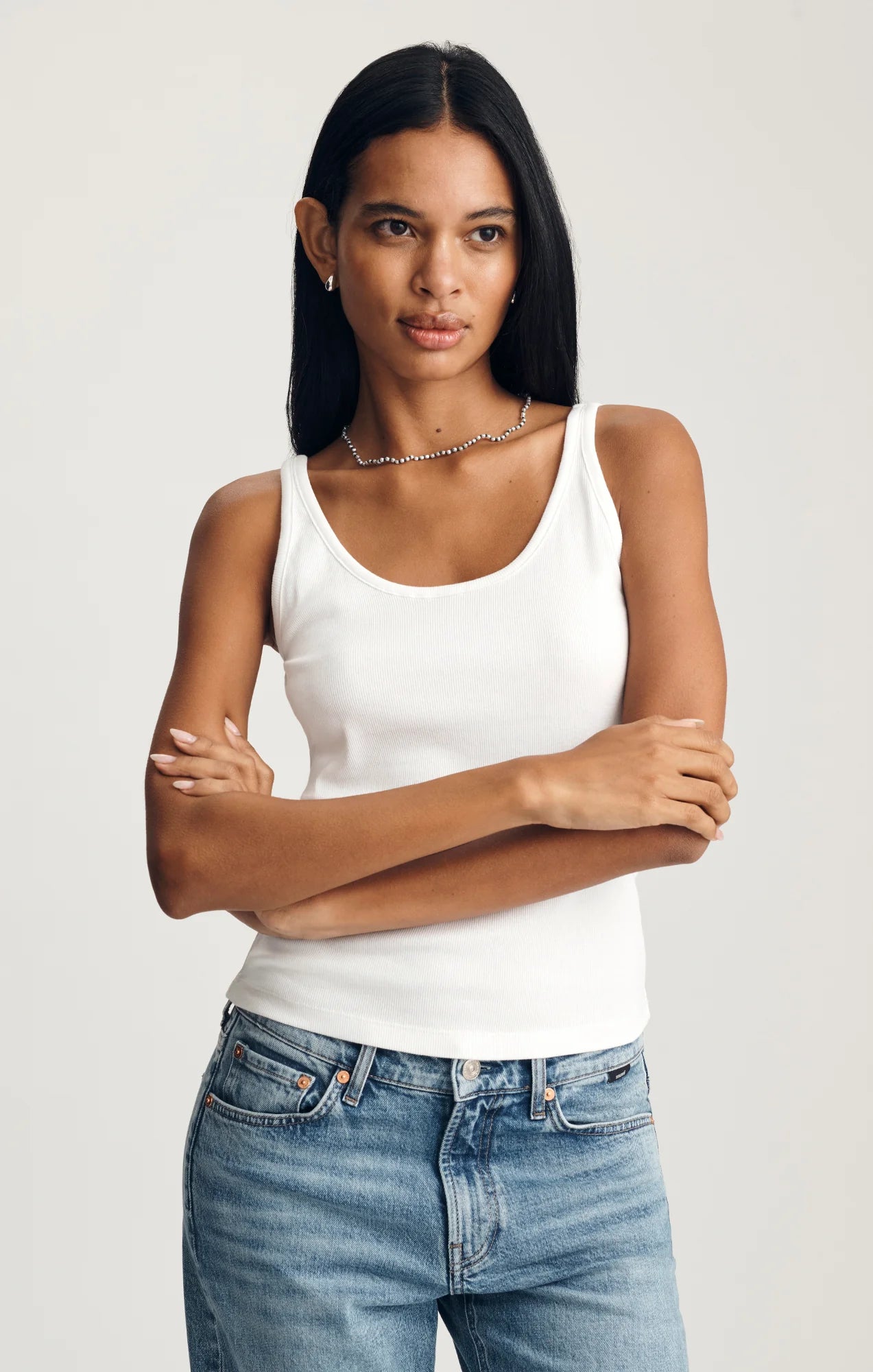 Ribbed Scoop Tank Top