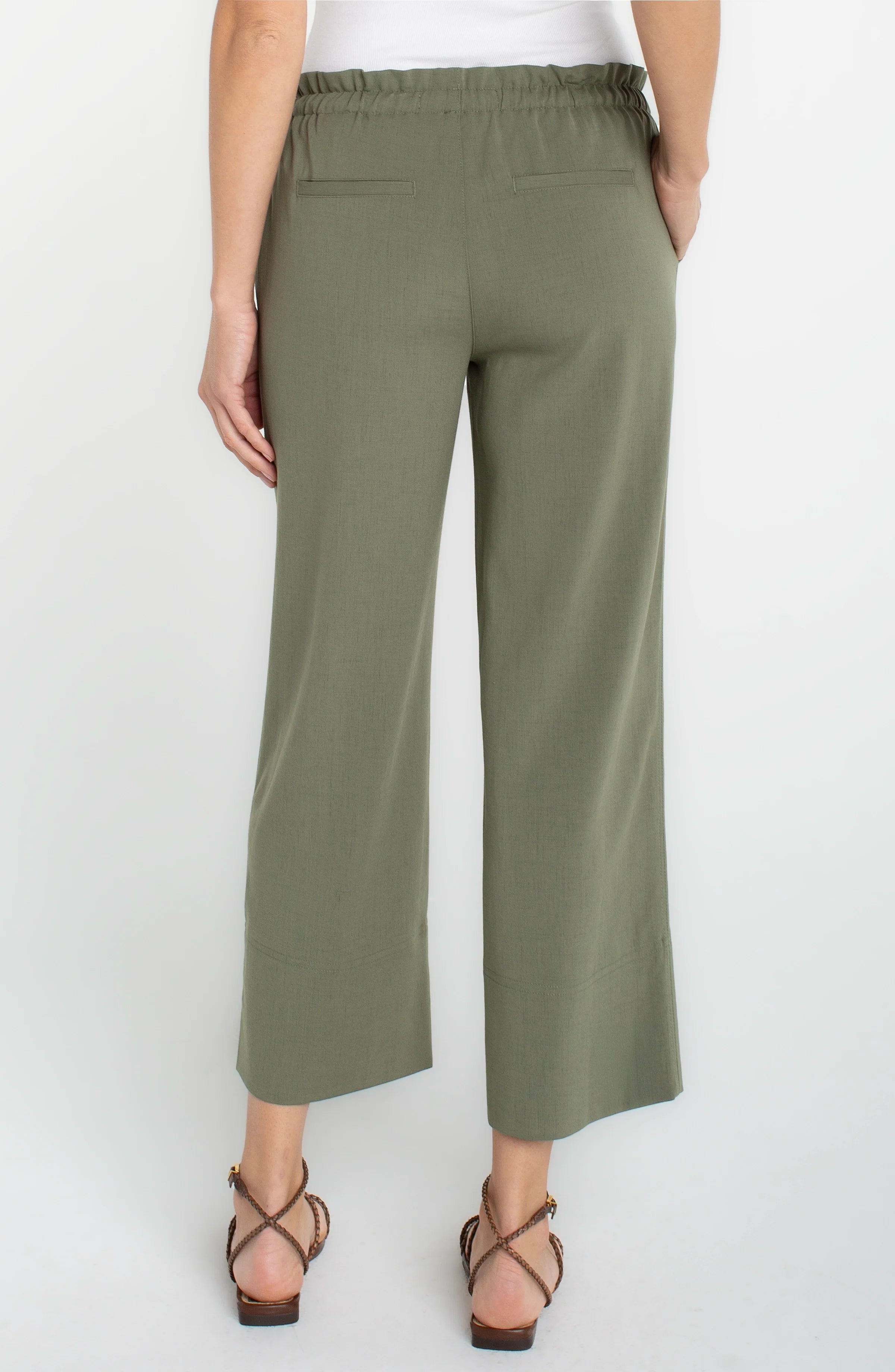 Pull on Tie Waist Wide Leg Ankle 26' Ins