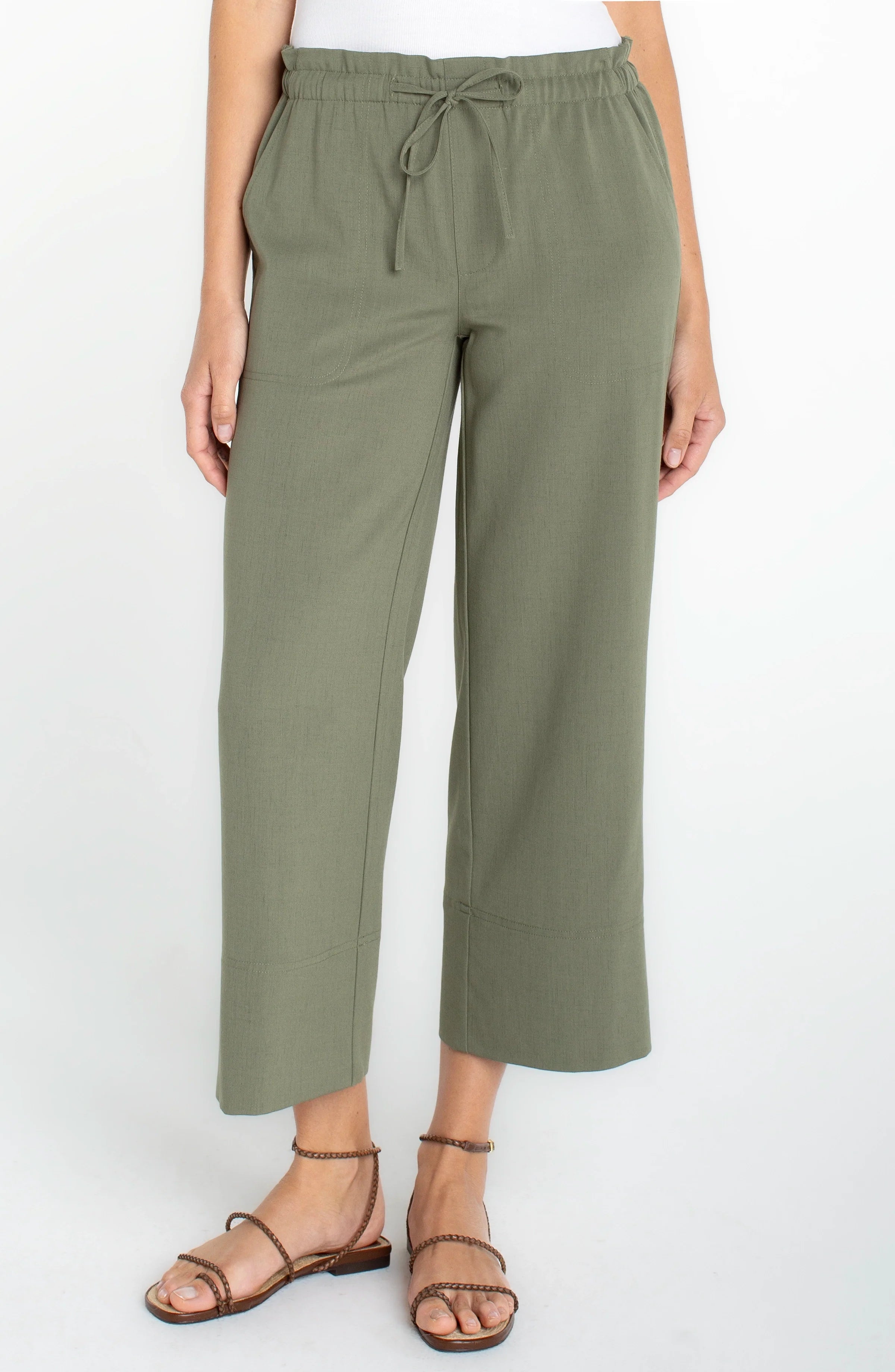 Pull on Tie Waist Wide Leg Ankle 26' Ins