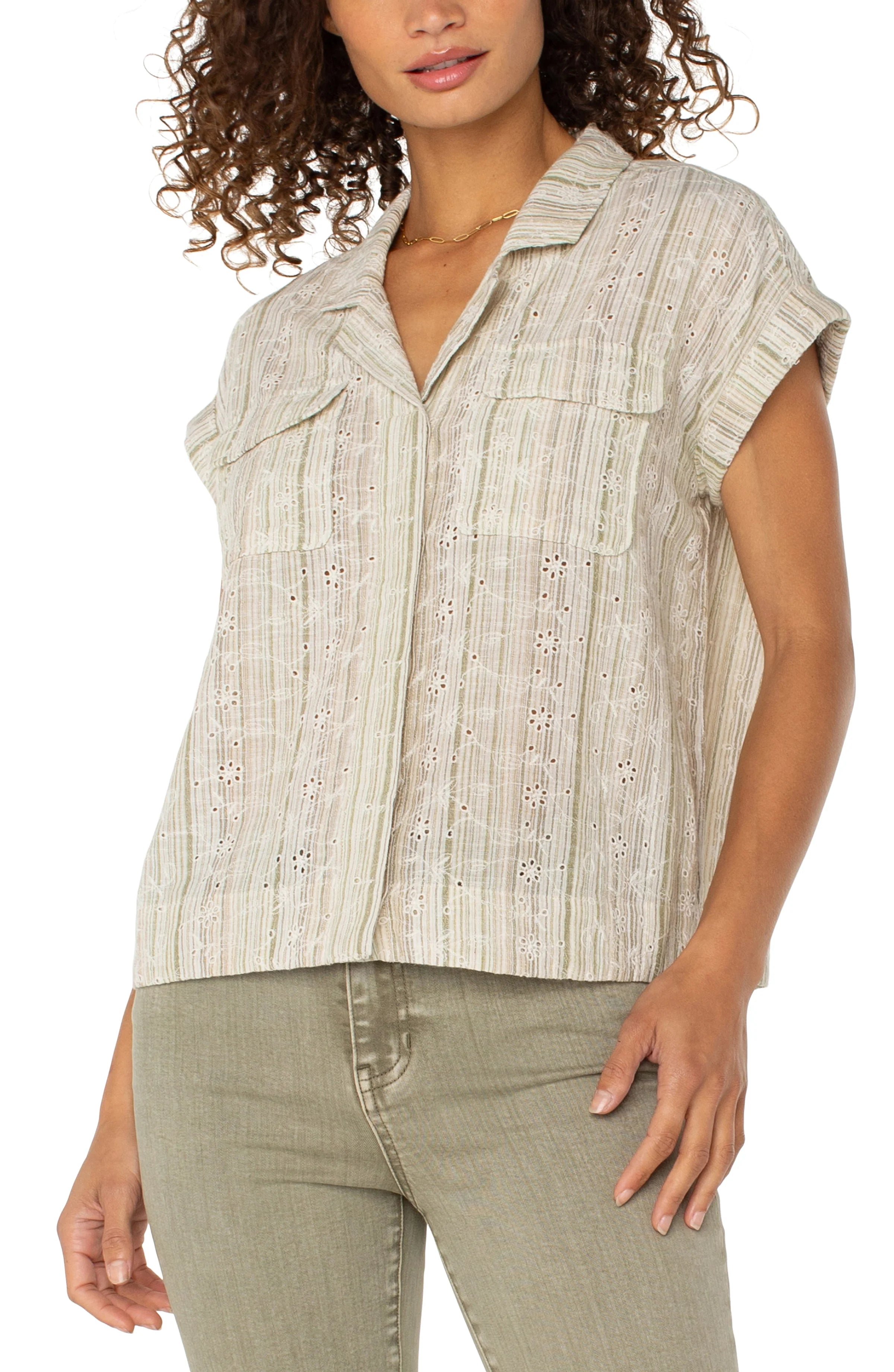 Sleeveless Dolman Camp Shirt