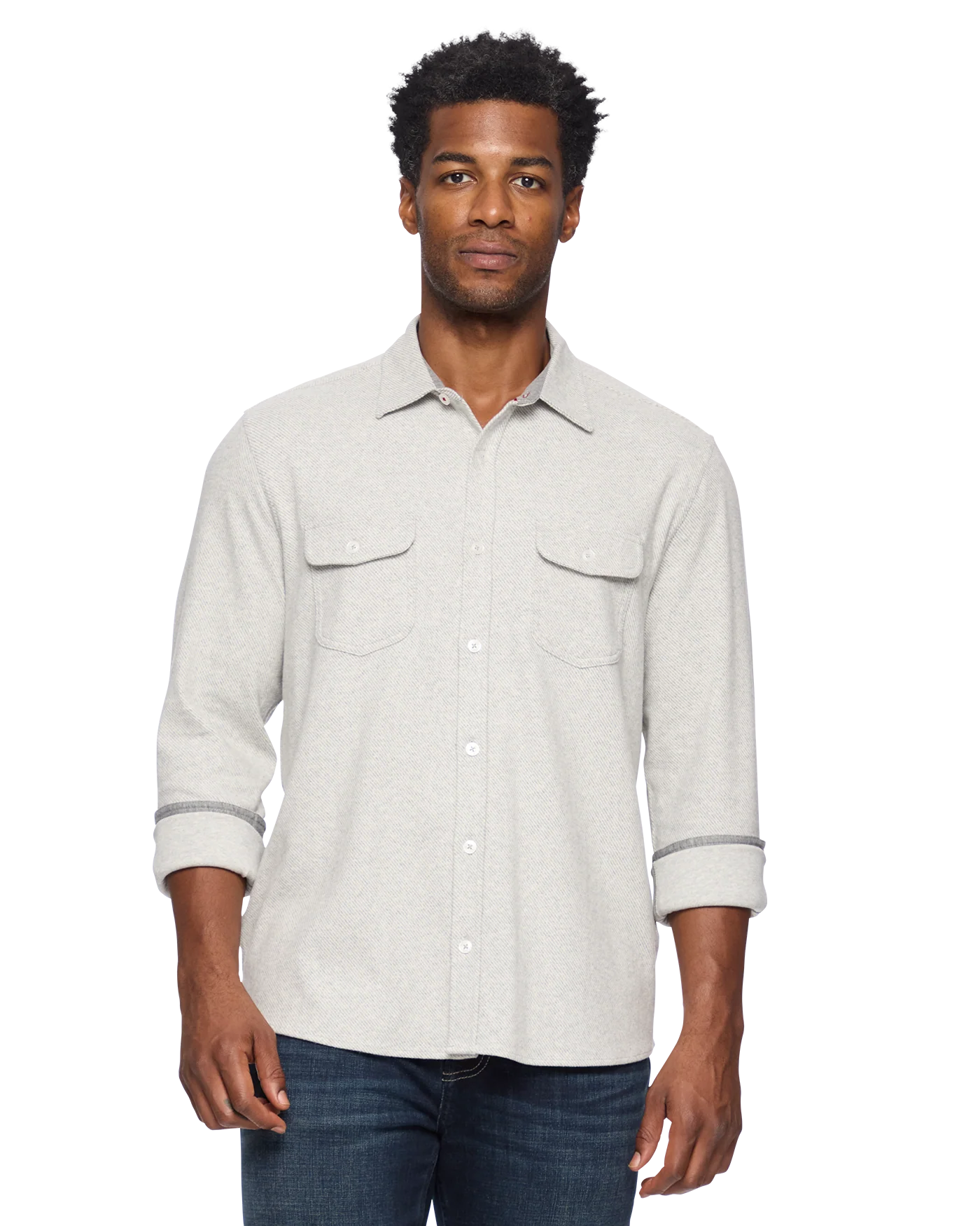 Hero Solid Twill Knit Flannel Shirt