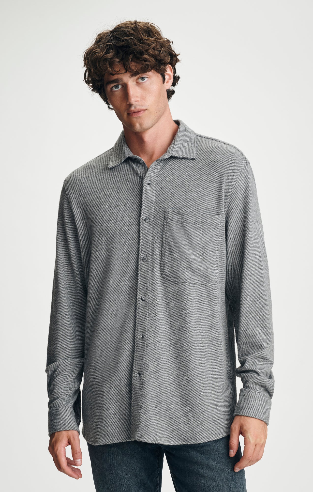Textured Shirt Grey Melange