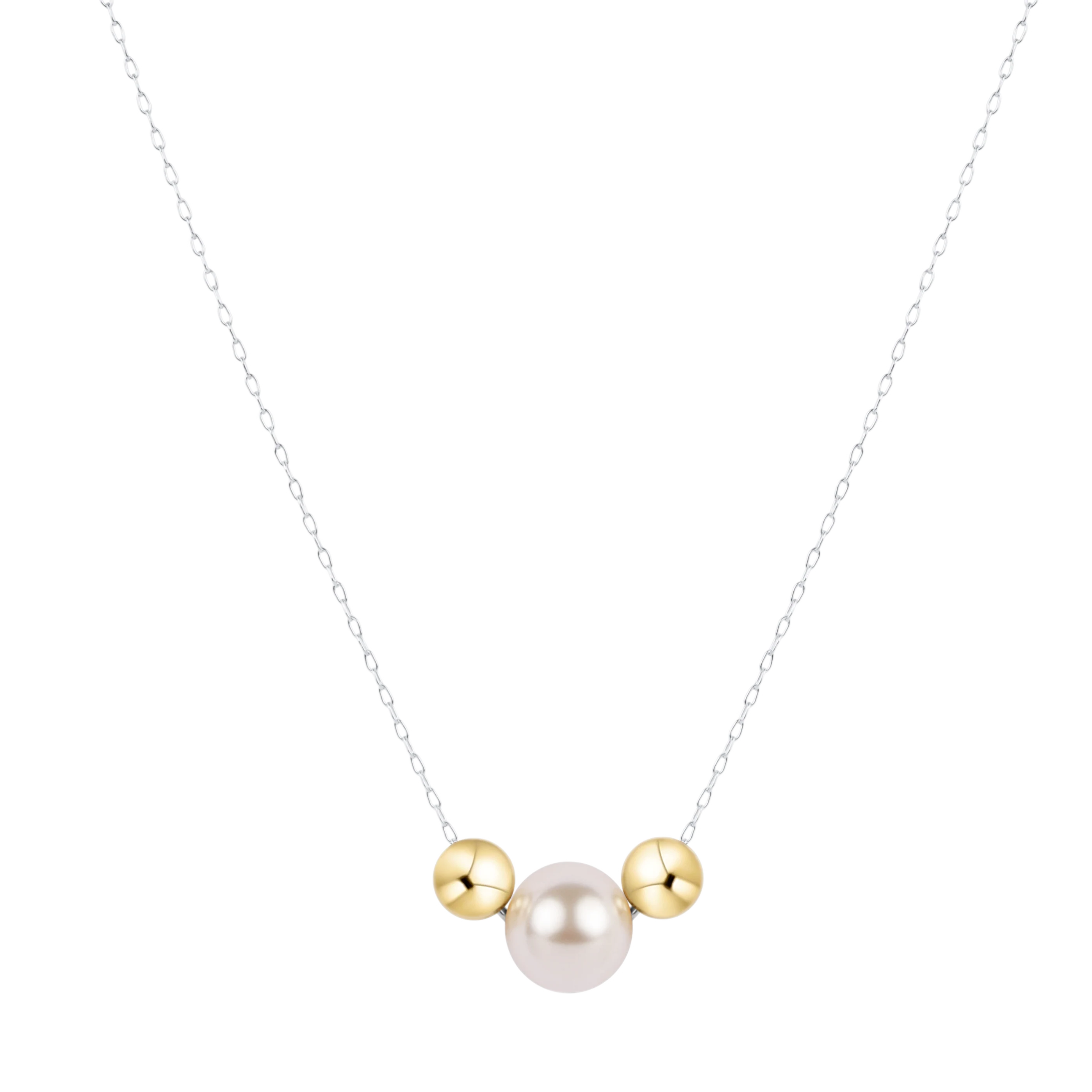 Mixed Metal Purpose Pearl Necklace