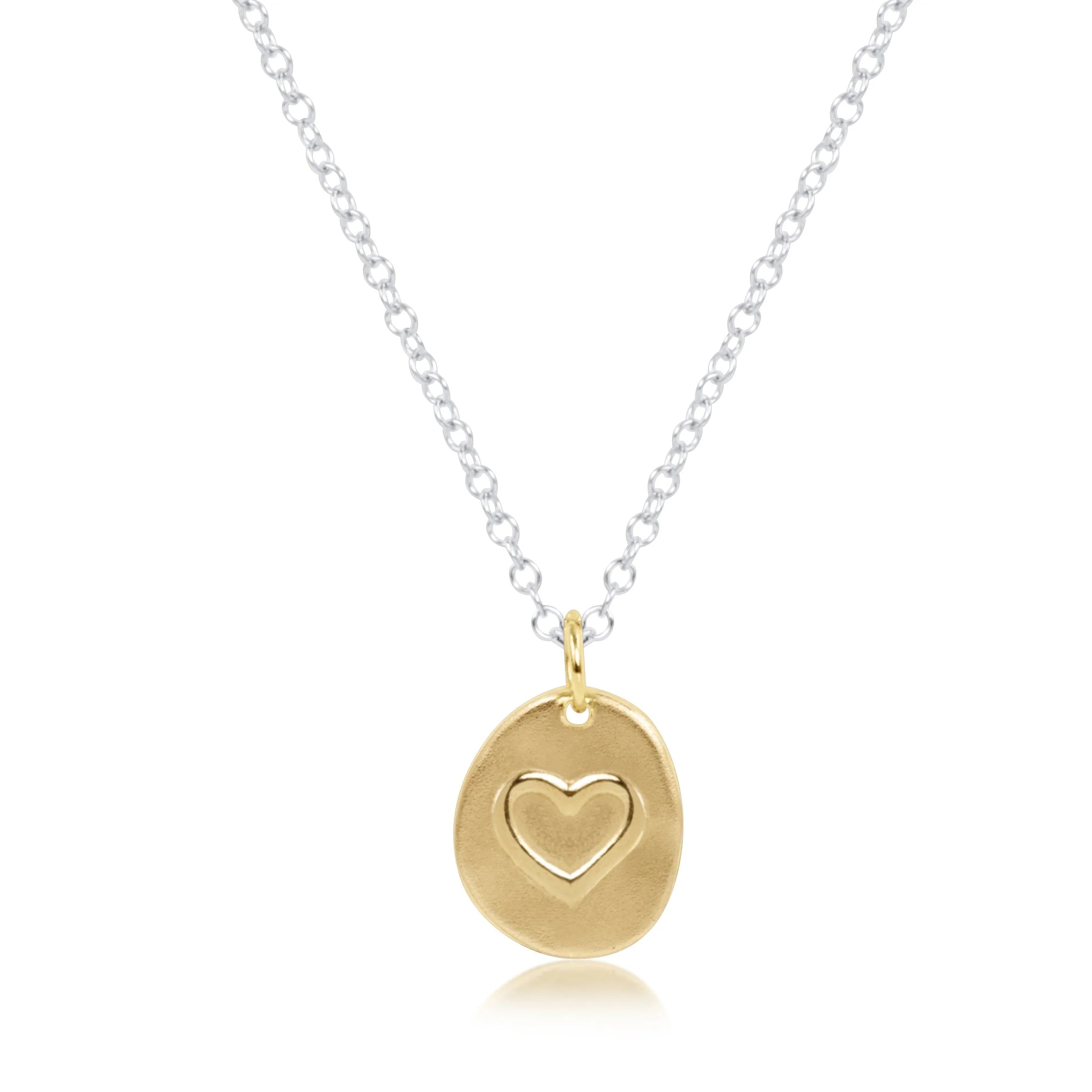 Inspire Mixed Metal Love Small Disc Necklace