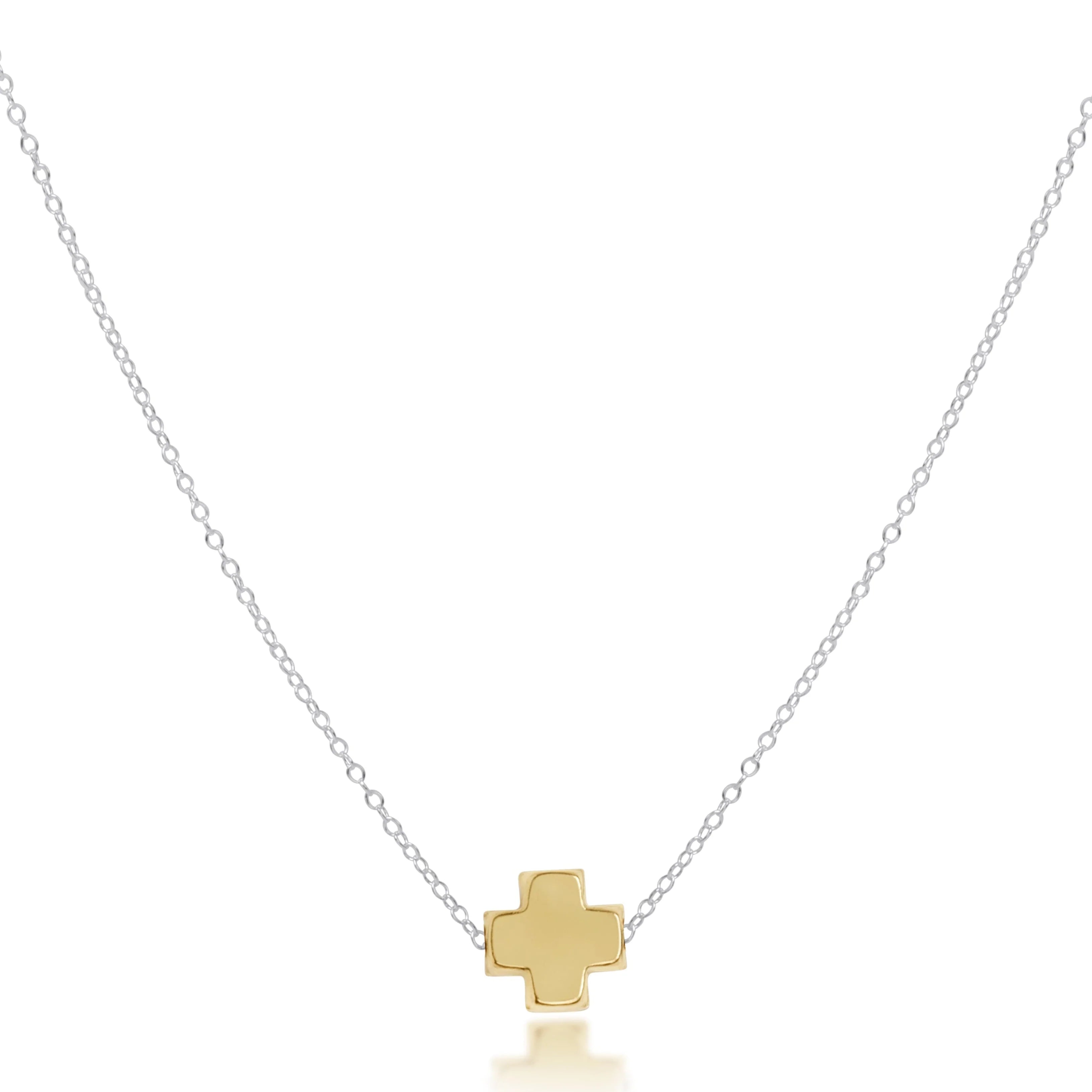 Signature Mixed Metal Cross Necklace