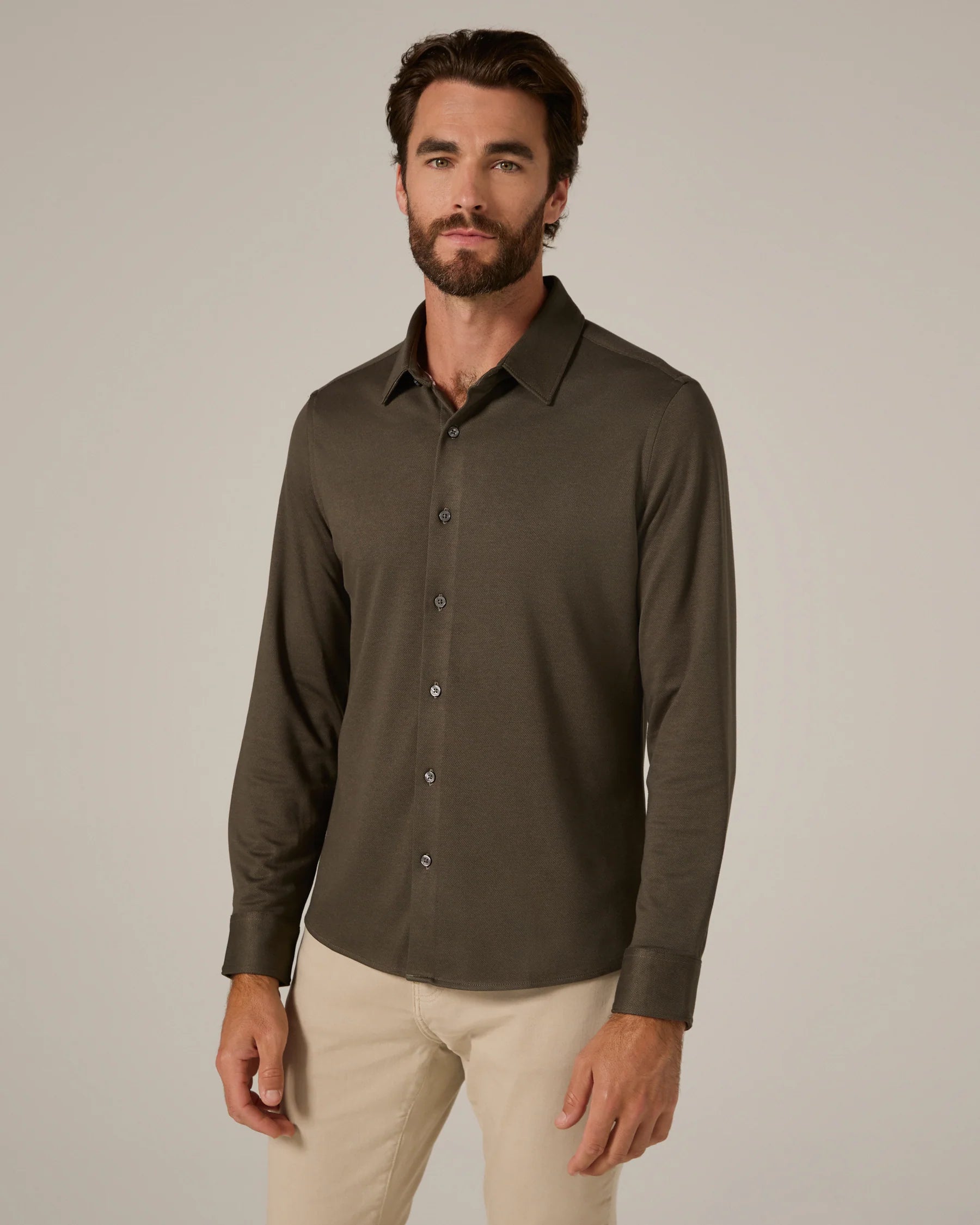 Bowery Textured Knit Long Sleeve Shirt