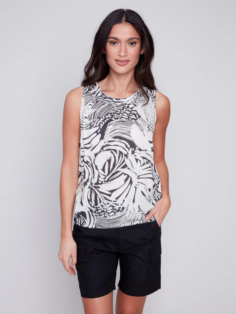 Sleeveless  Printed Blouse