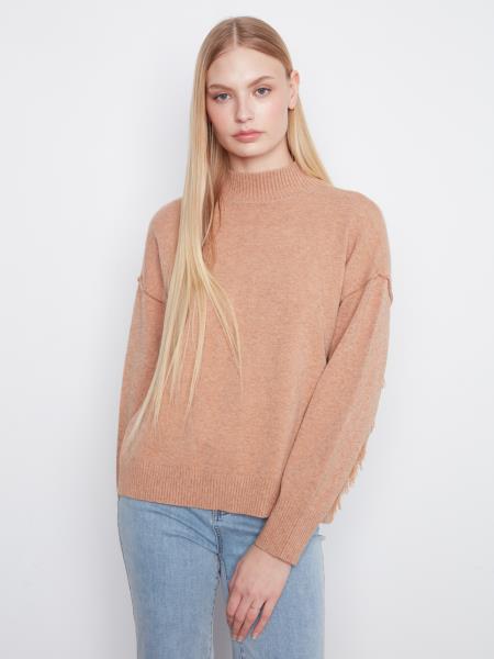 LS Drop Shoulder w/ Fringe Back
