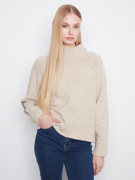 Raglan Mock Neck Sweater
