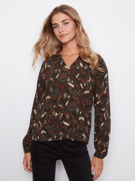 Raglan L/S Notch Neck Blouse