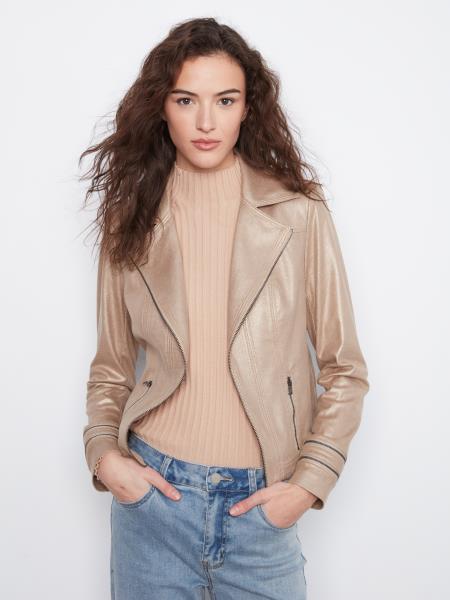 Foil Vintage Vegan Leather Jacket