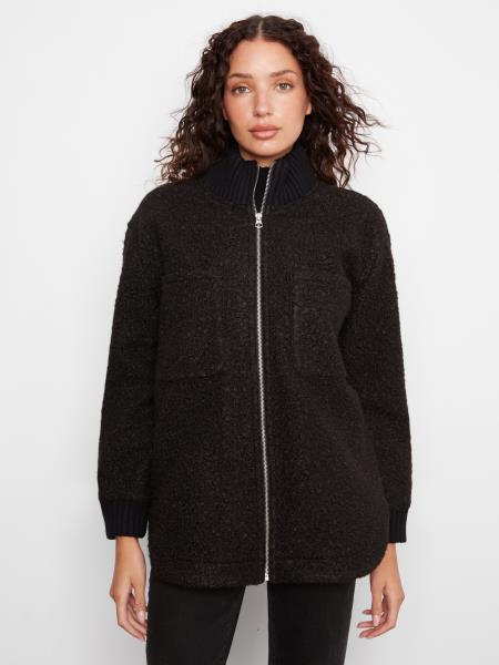 Boucle Jacket w/ Rounded Hem