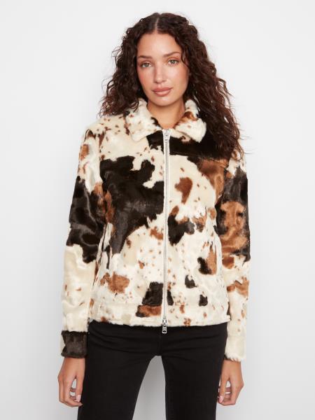 Vegan Fur Cowhide Jacket