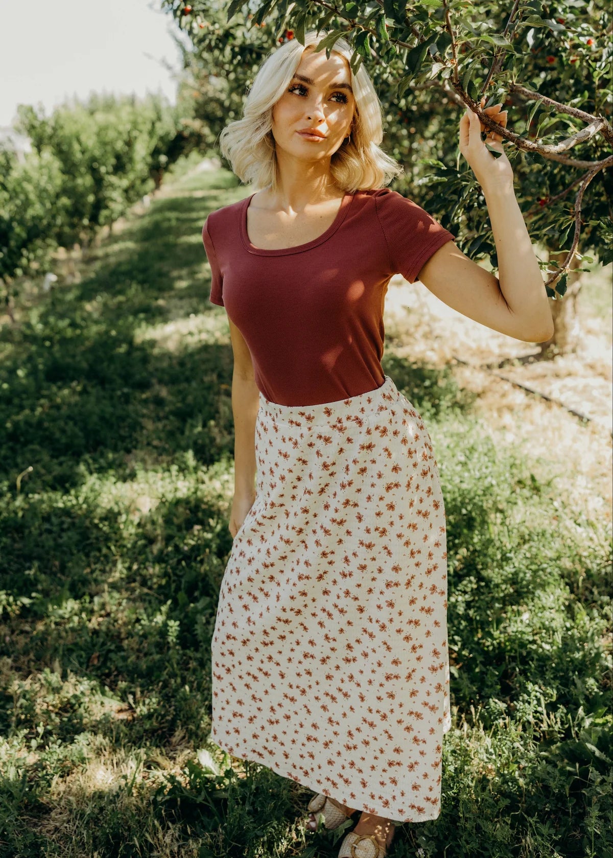 Textured Midi Skirt