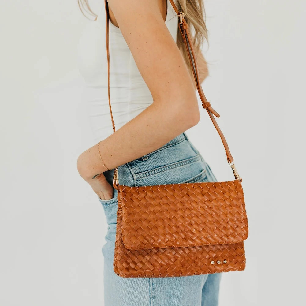 Wrenlee Woven Flap Crossbody Bag