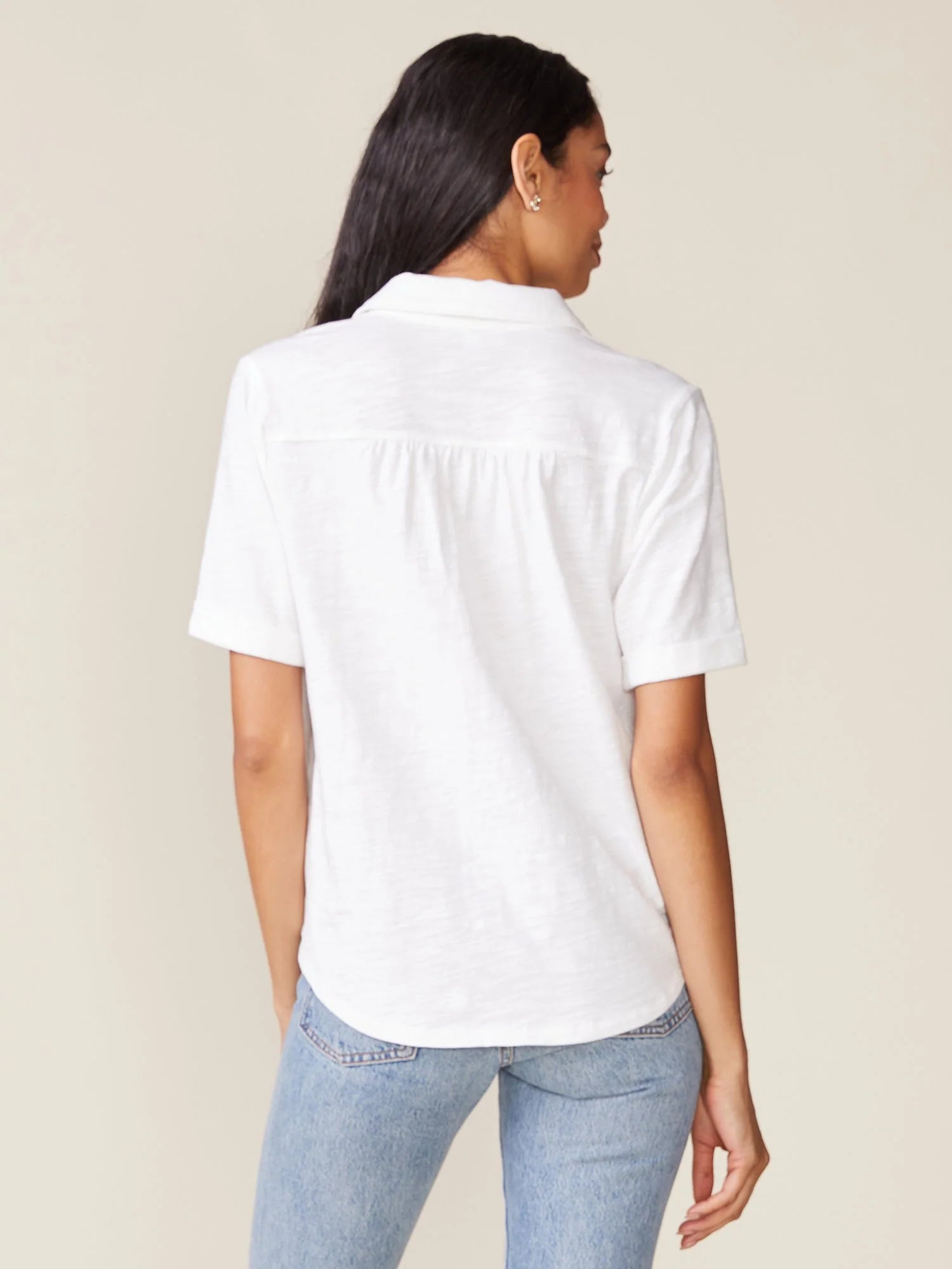 Elbow Sleeve Slub Popover Polo