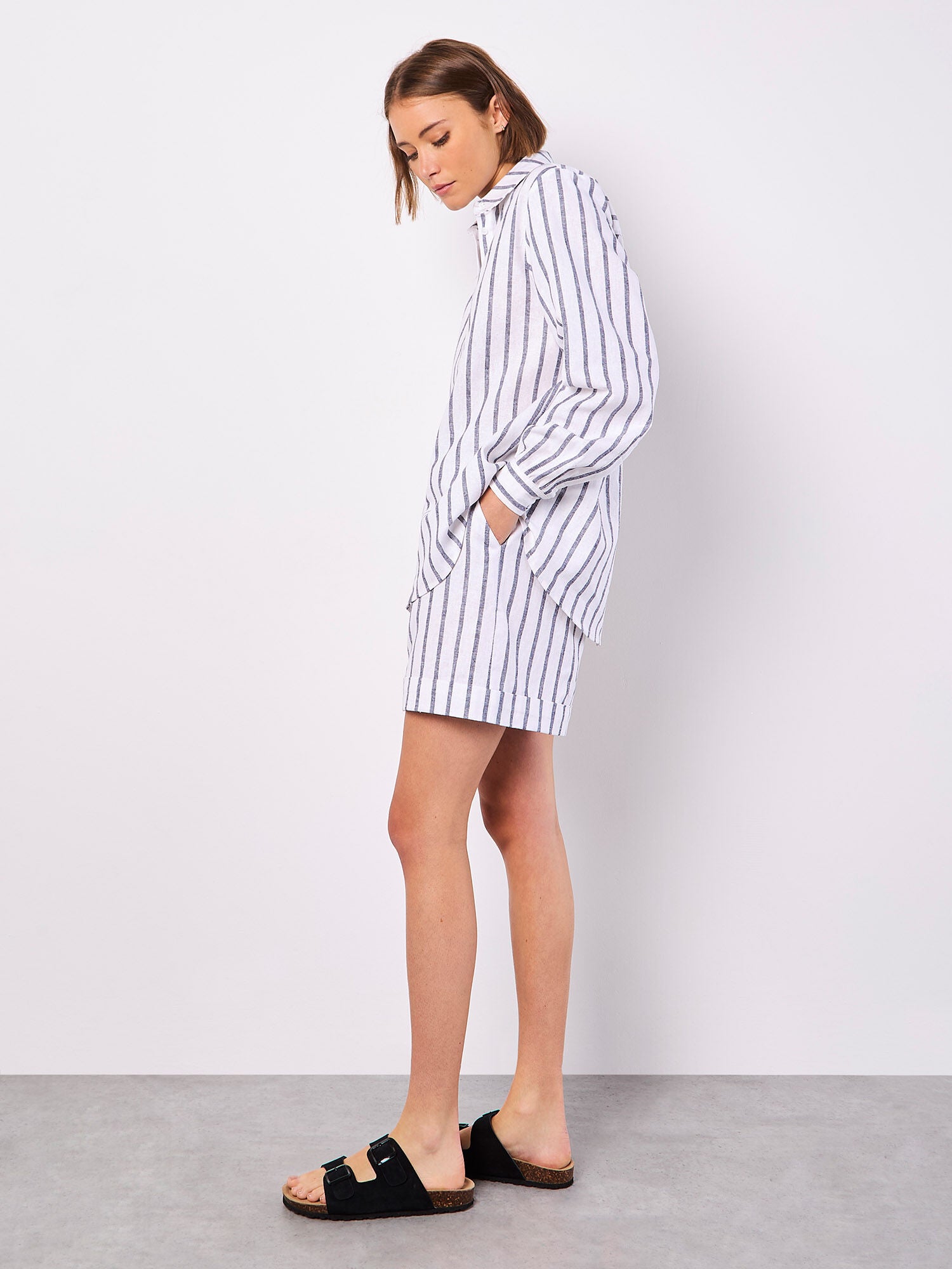 Striped Linen Mix Shirt