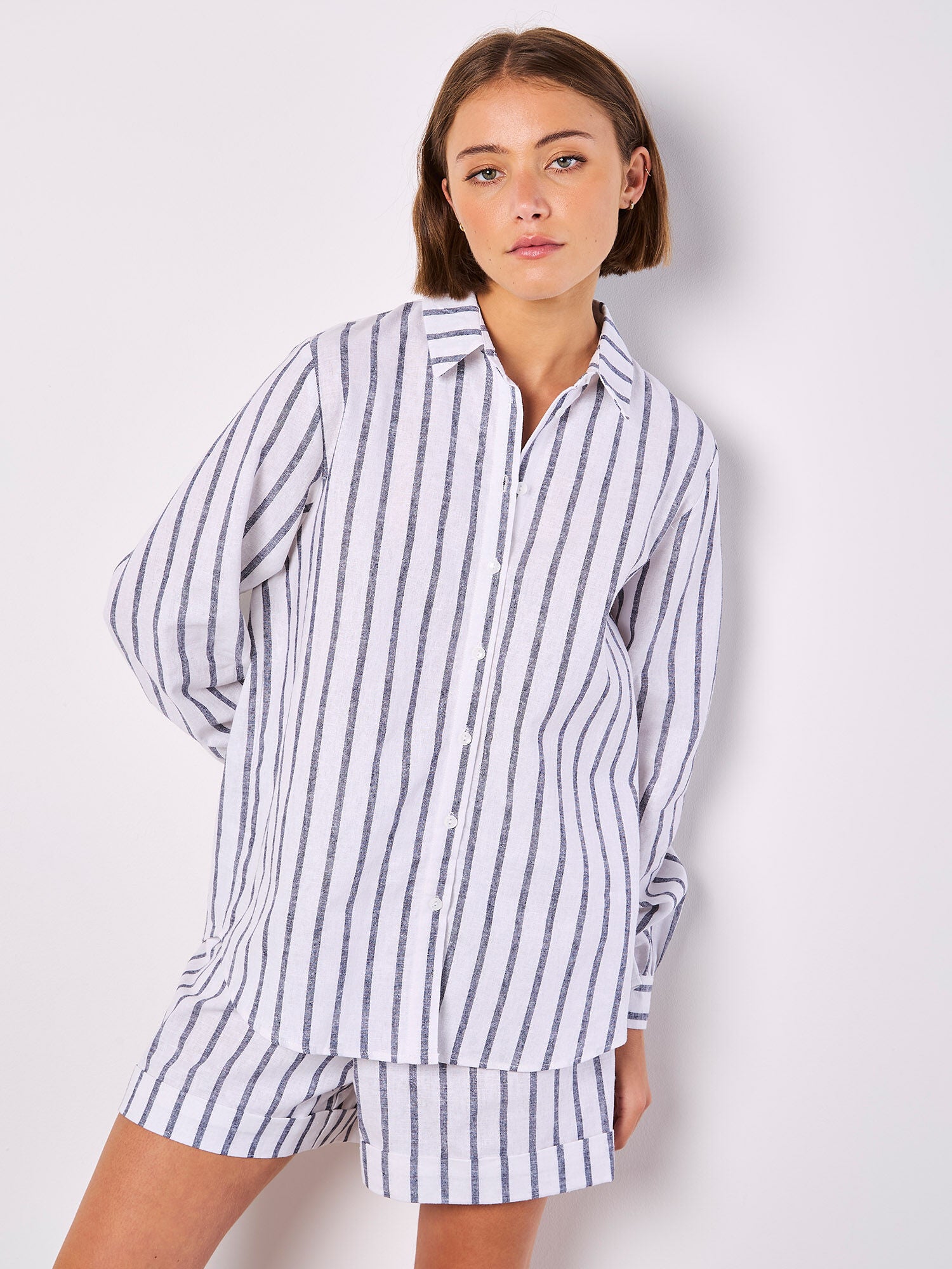 Striped Linen Mix Shirt