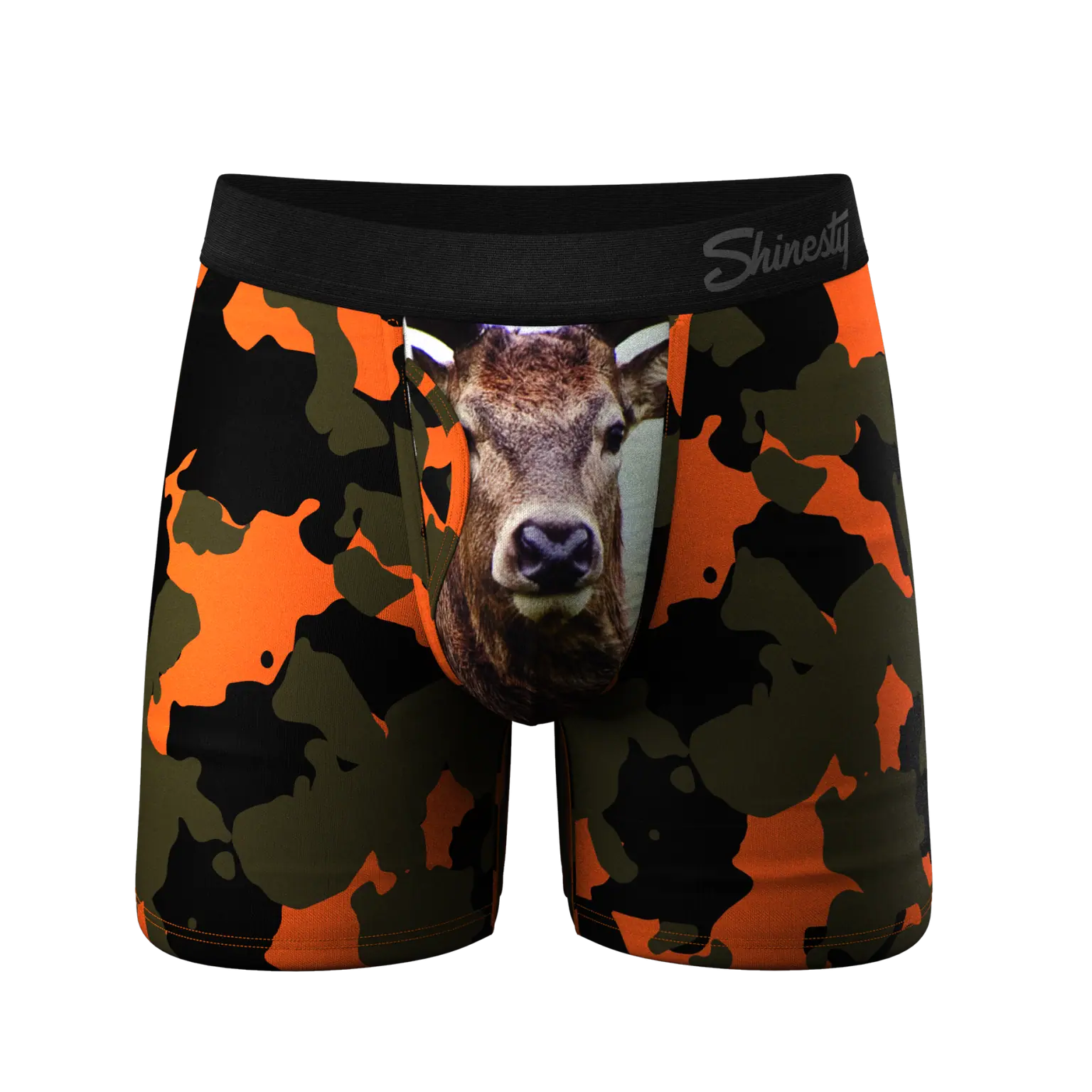 The Bambi Bunchers | Orange Camo Deer Ball Hammock Pouch Underwear with Fly SHN-0469