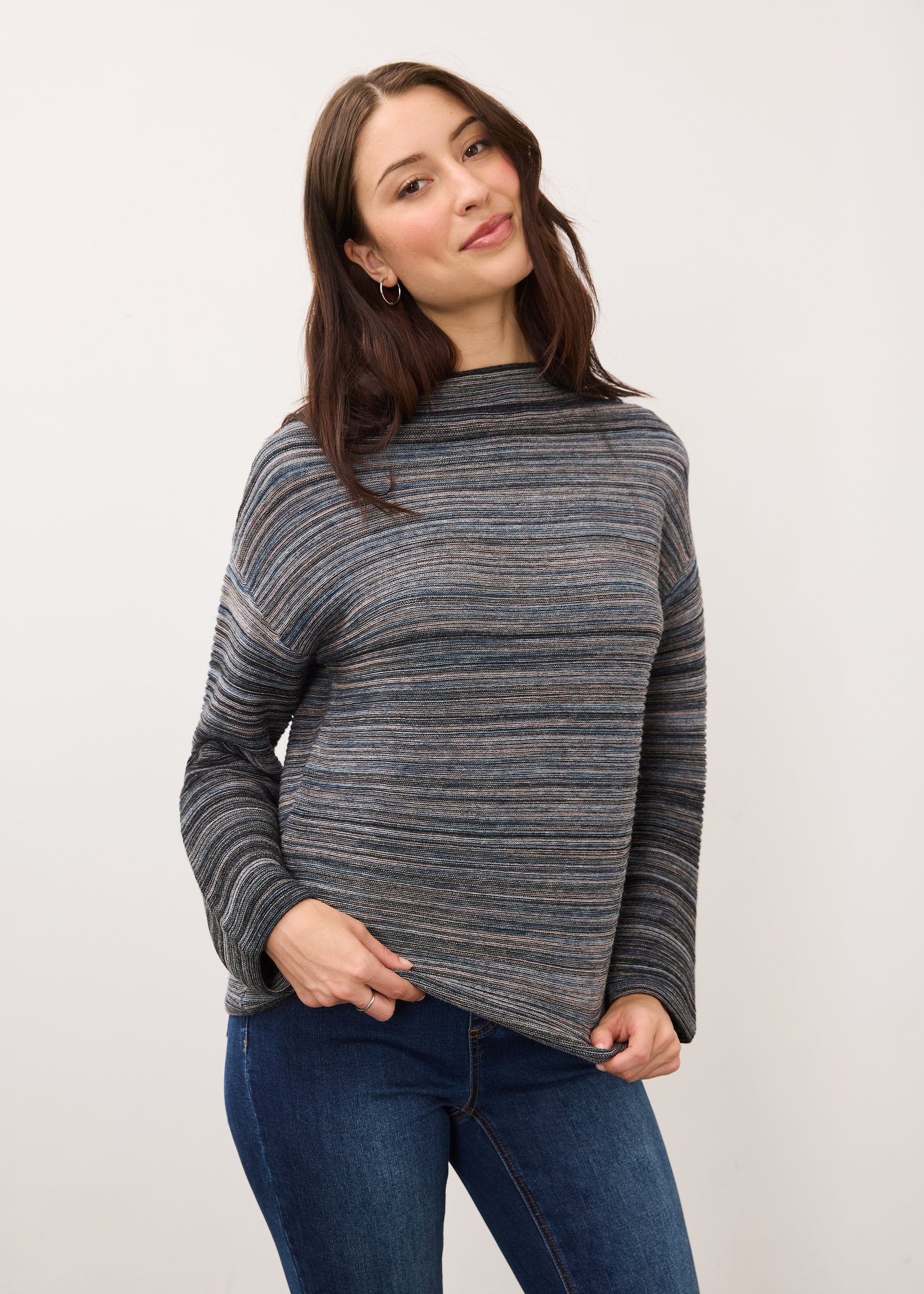 Boat Neck Long Sleeve Sweater