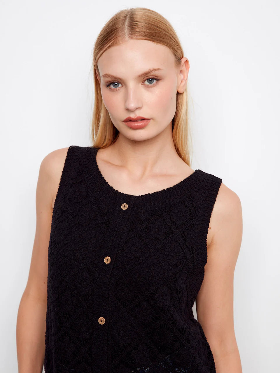 Crochet Button Up Vest