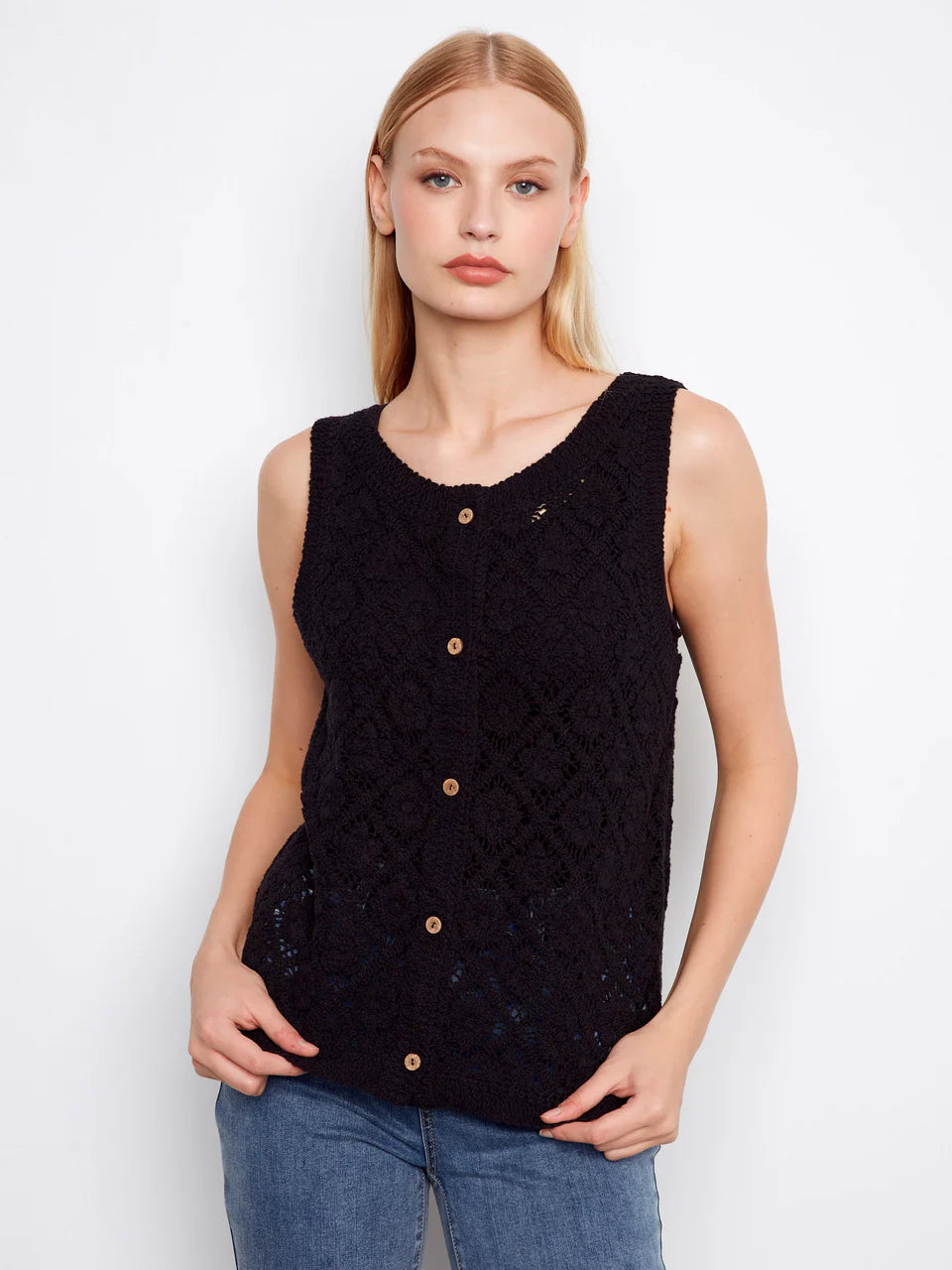 Crochet Button Up Vest