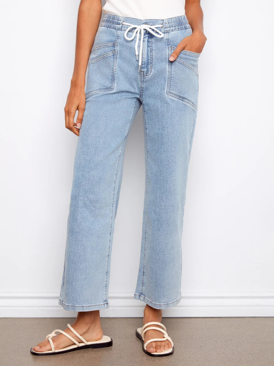 Drawstring Wide Leg Pants