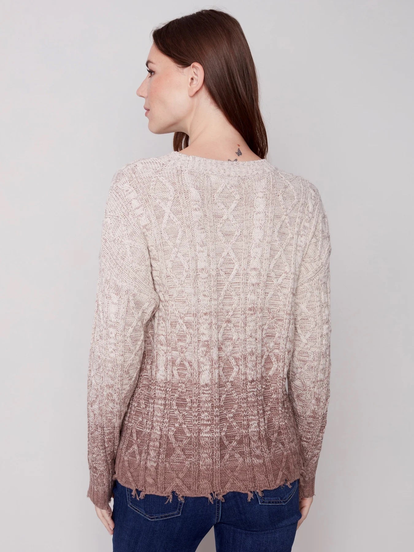 Ombre Cable Knit Sweater