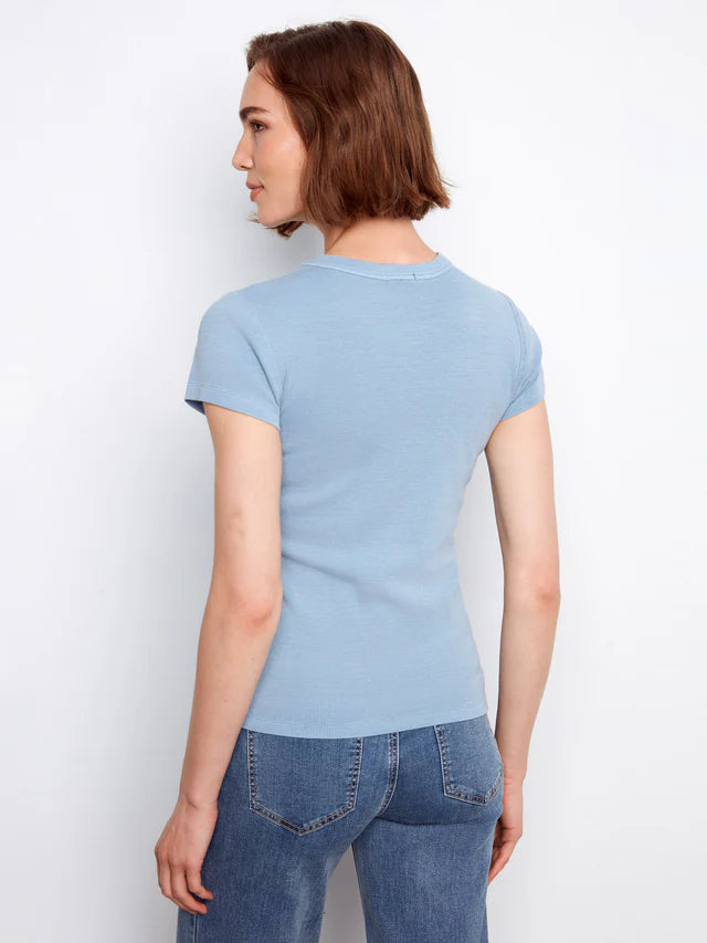 Tencel Rib Crew Neck T-Shirt