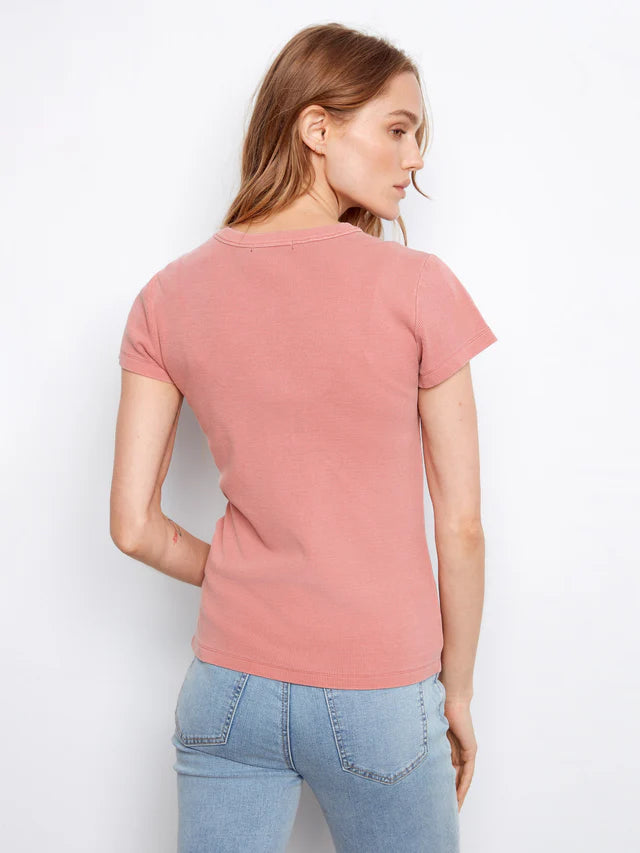 Tencel Rib Crew Neck T-Shirt