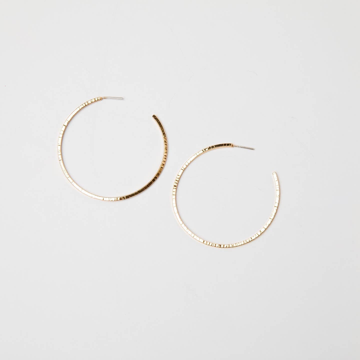Thin Hammered Hoops 140