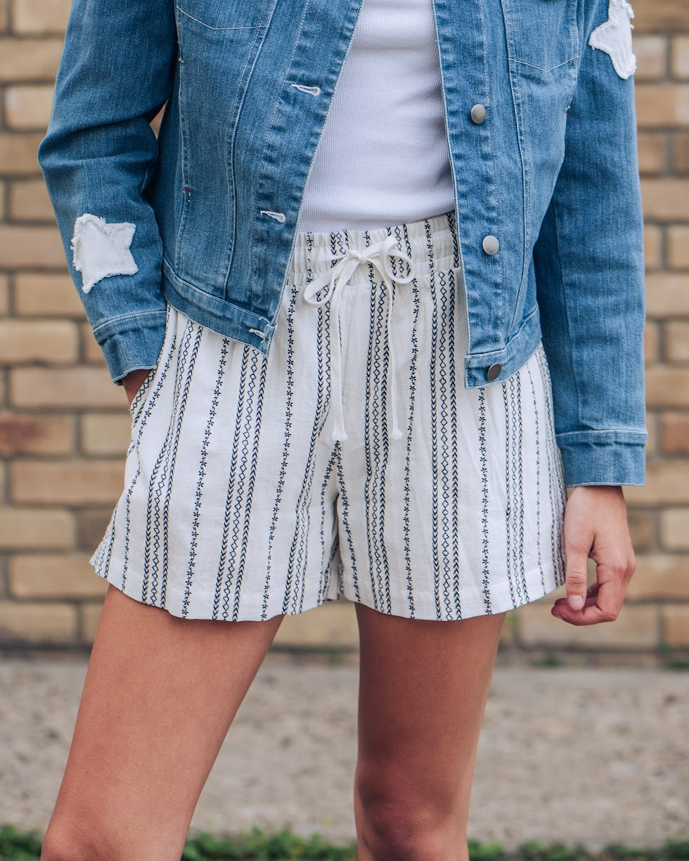 Stripe Printed Lined Shorts