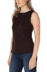 Sleeveless Boat Neck Rib Knit Top