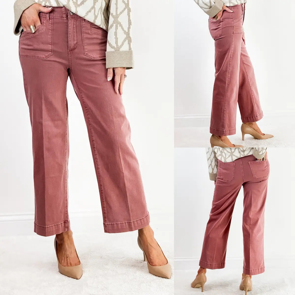Cropped Twill Pants