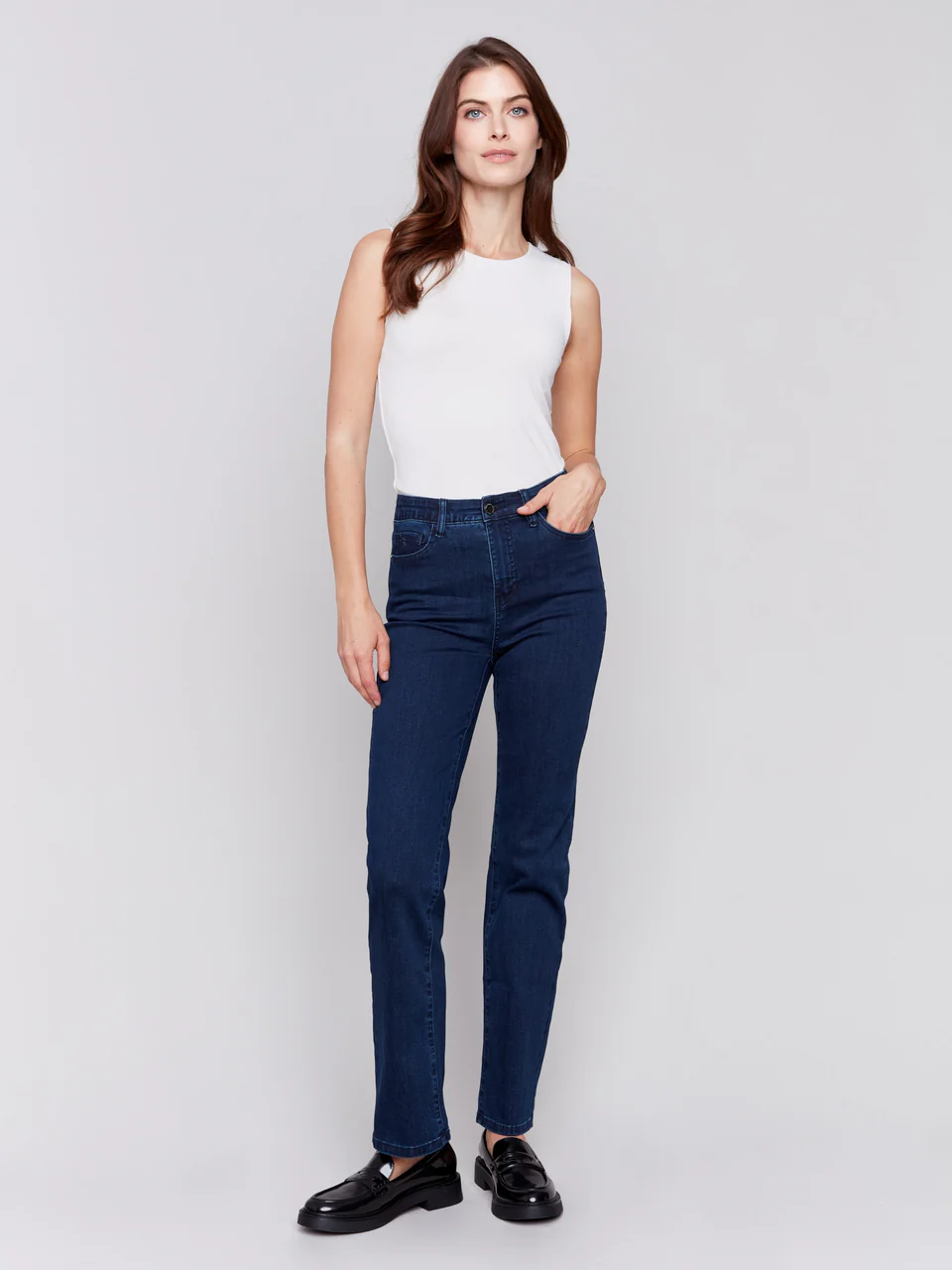 Stretch Waist Straight Leg Pant C5584