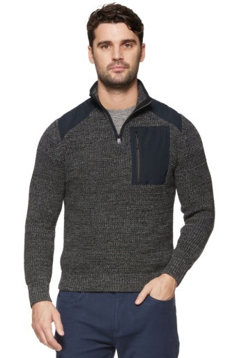 Ventura 1/4 Zip Mixed Media Sweater