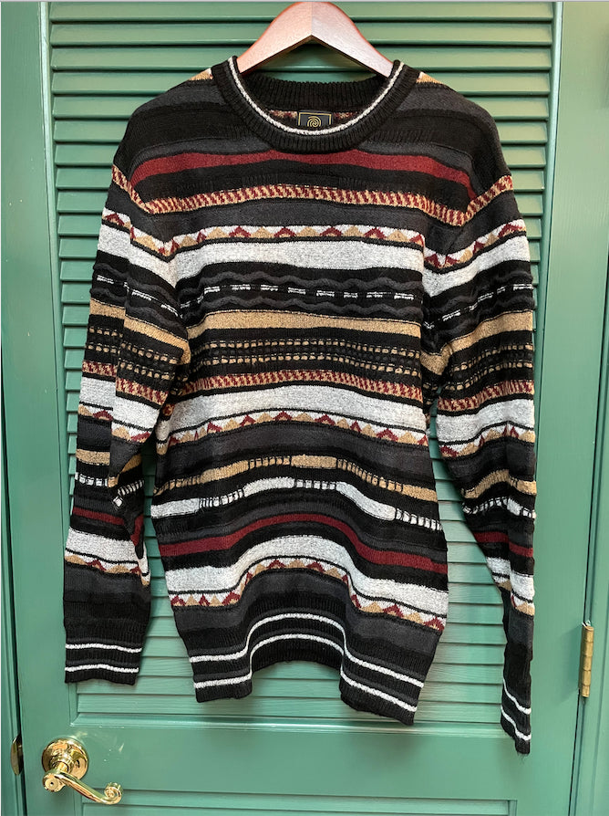 Horizontal Multi-Stitch Lofty Crew Sweater