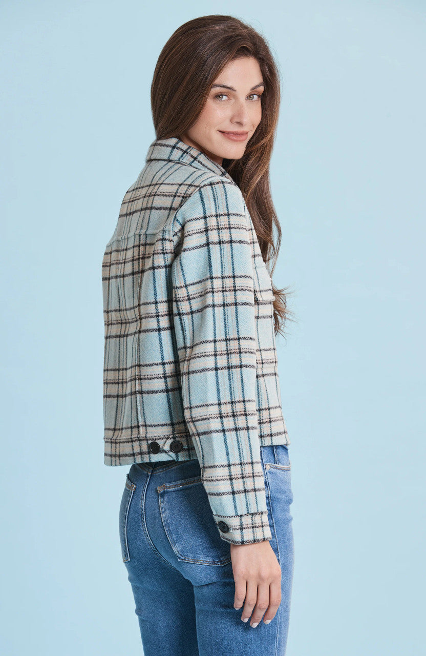 Mallary Aqua Plaid Jacket