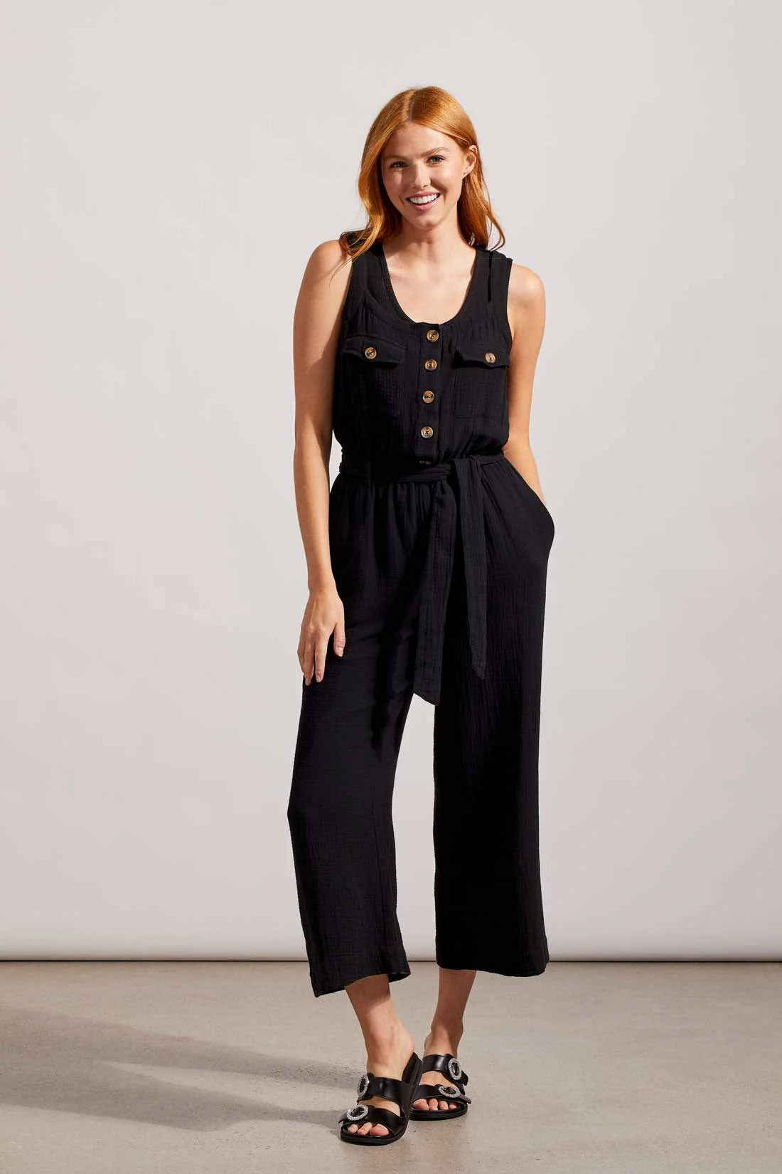 Cotton Gause Belted Jumpsuit