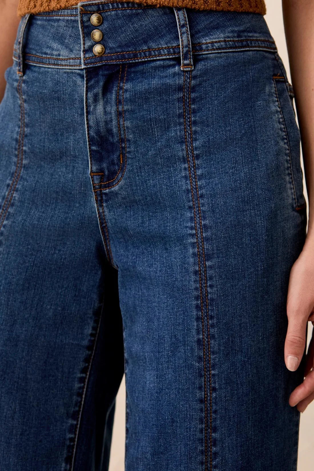 AUDREY HUGGING WIDE DENIM TROUSER-DUSK