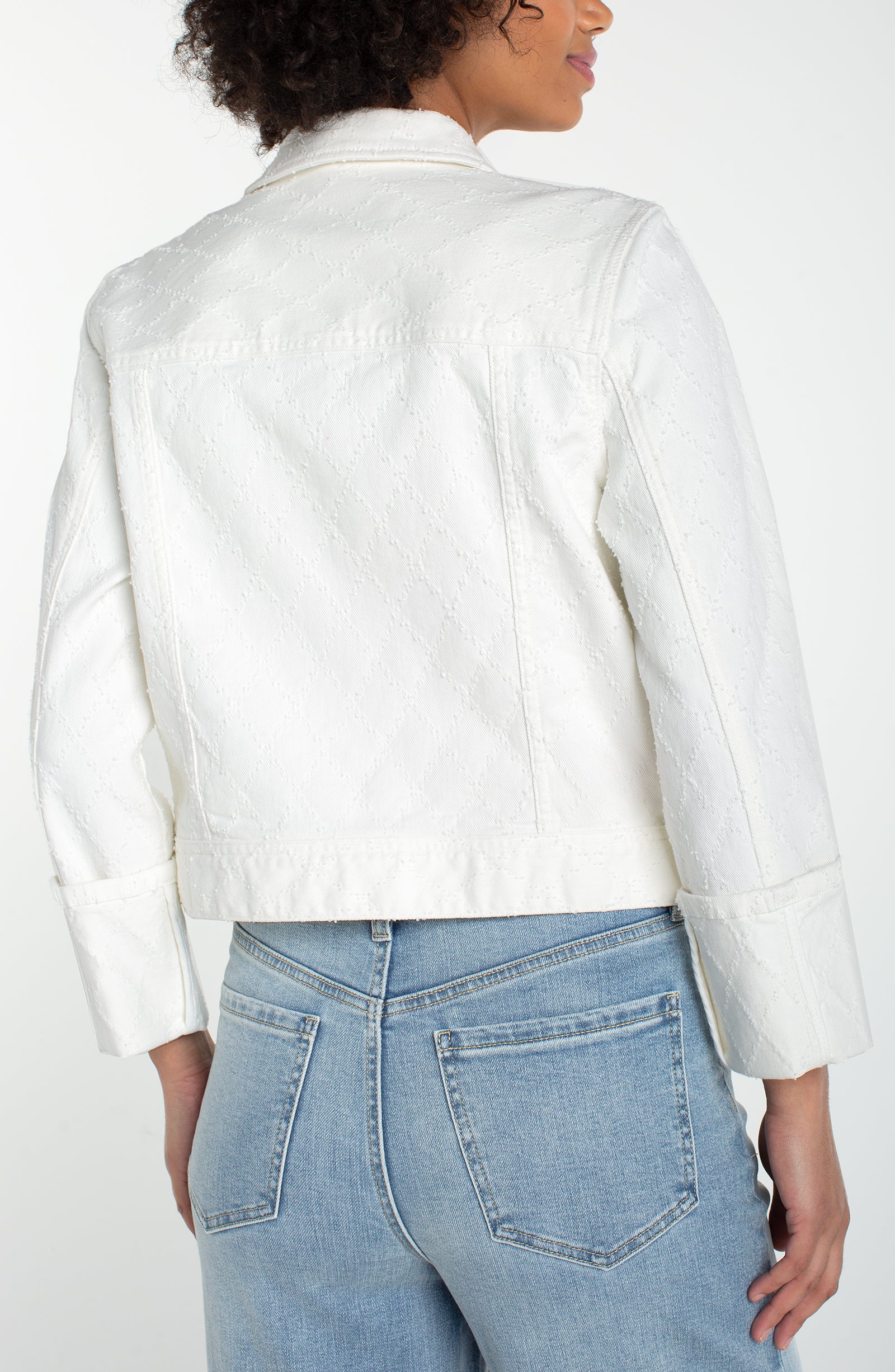 Cropped Jacket w/ Bracelet length Cuffed Sleeve
