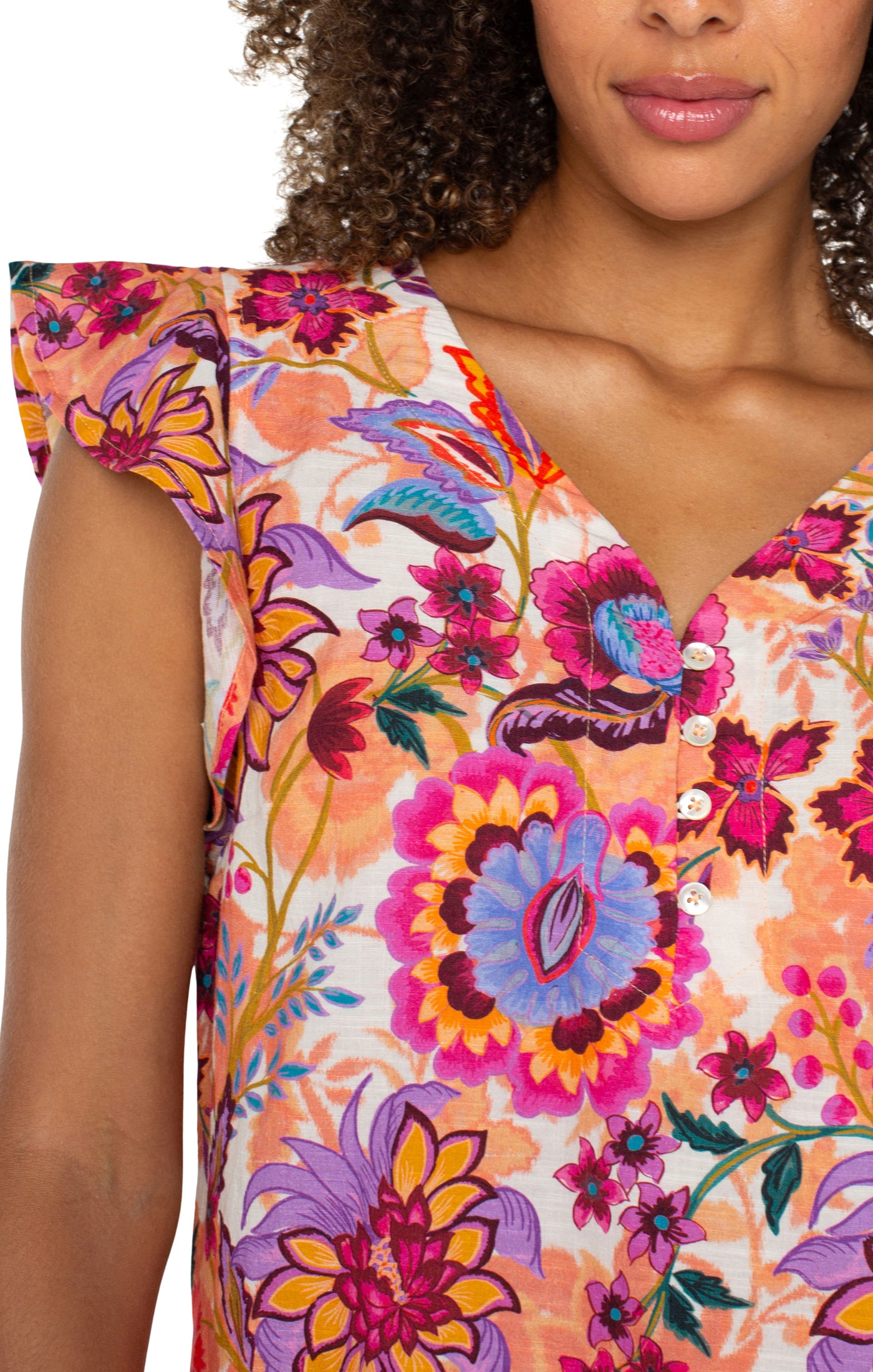 Flutter Sleeve Woven Blouse