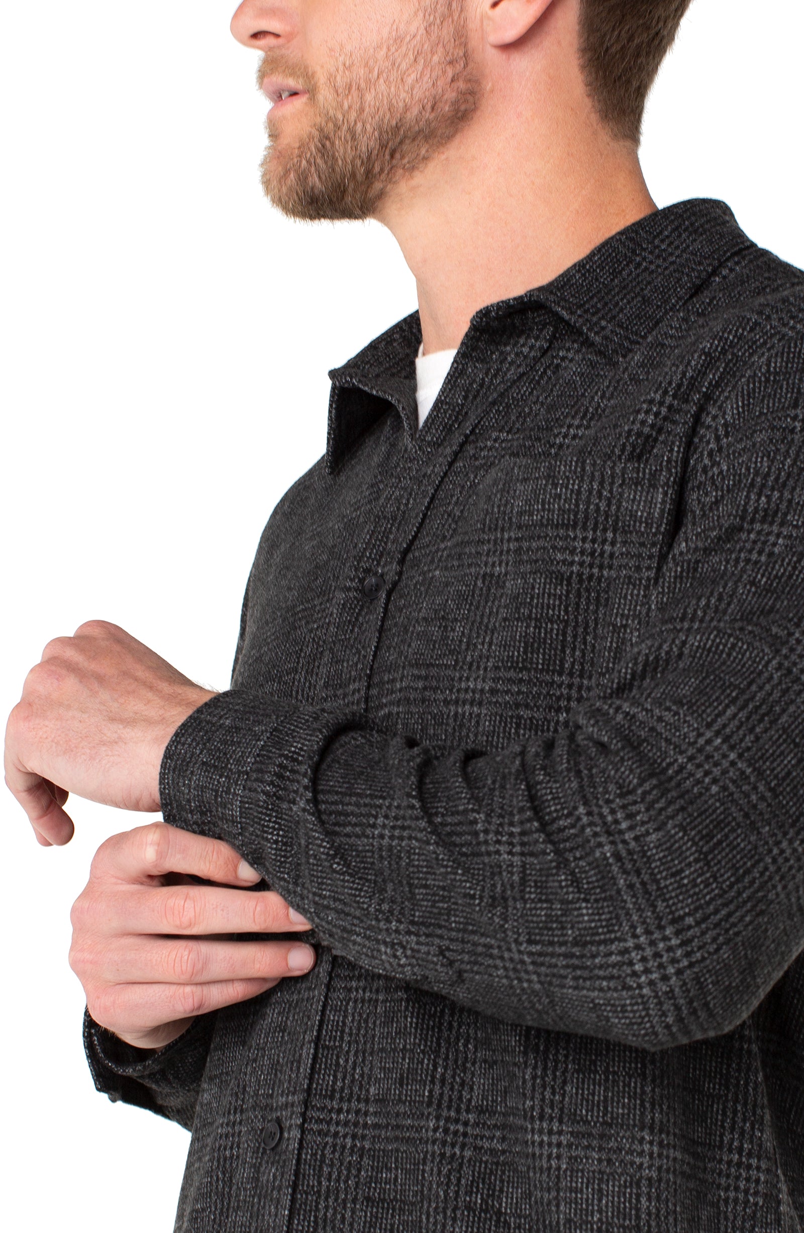 Knit LS Button Up Shirt