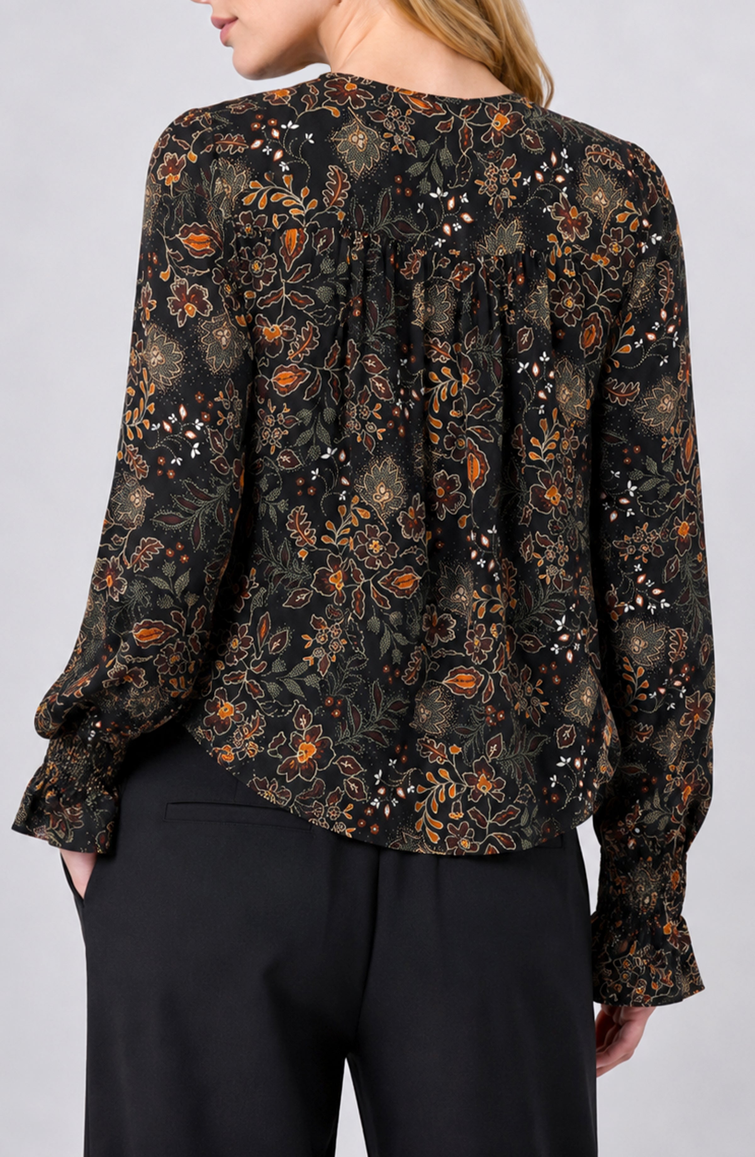 LS Woven Blouse w/ Pintucks