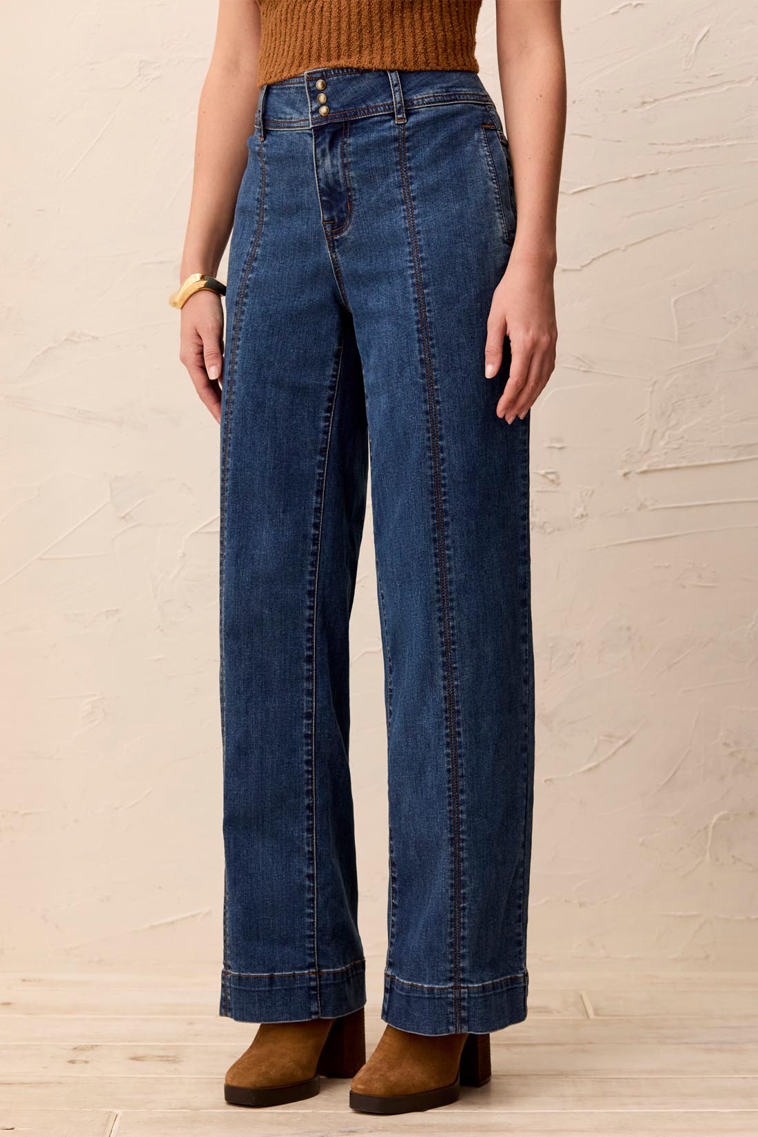 AUDREY HUGGING WIDE DENIM TROUSER-DUSK